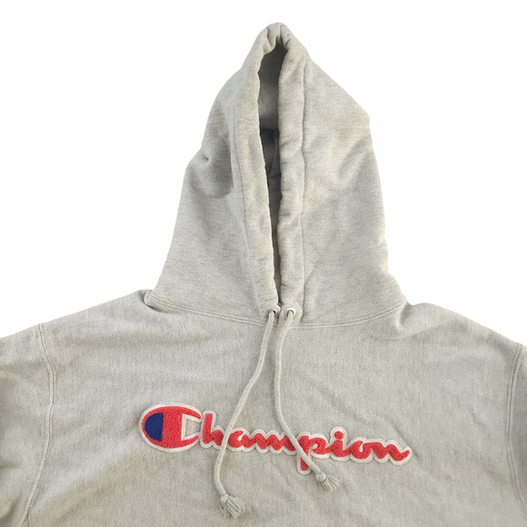 Champion Hoodie Mens XL Reverse Weave Spell Out Pullover 3D Chenille Script Logo - Picture 7 of 10
